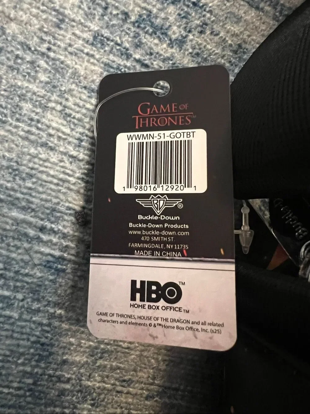 HBO Buckle-Down House of The Dragon Black Red Flame Faux Leather Crossbody Bag